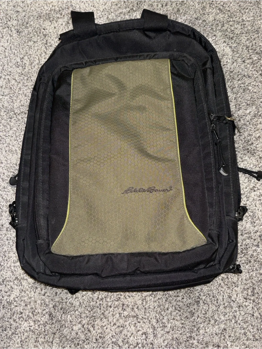 Eddie Bauer Black and Olive Men’s Laptop Backpack